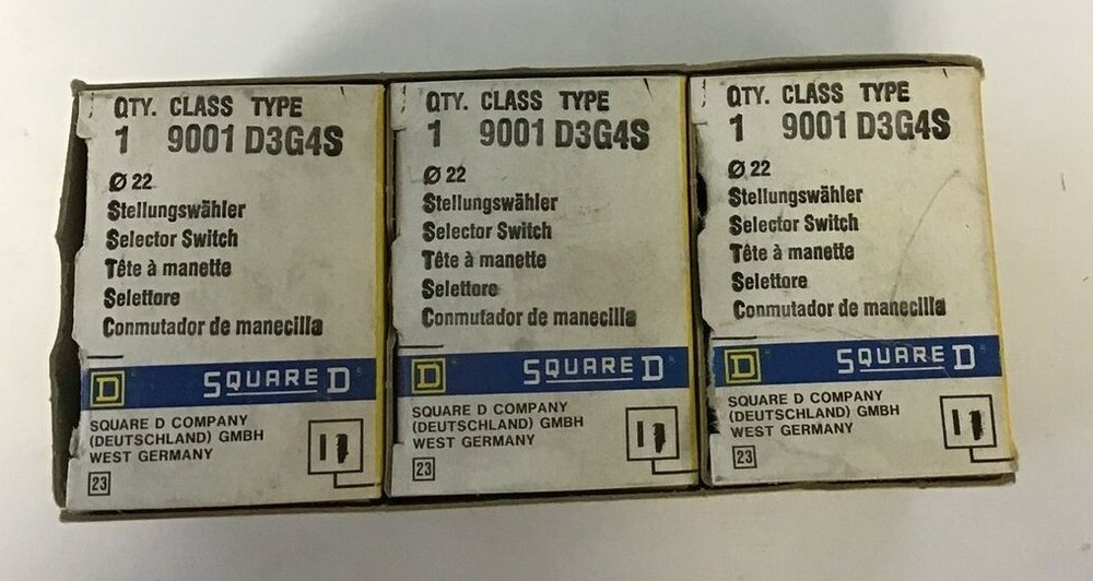 SQUARE D 9001 D3G4S SELECTOR SWITCH ****LOTOF3****