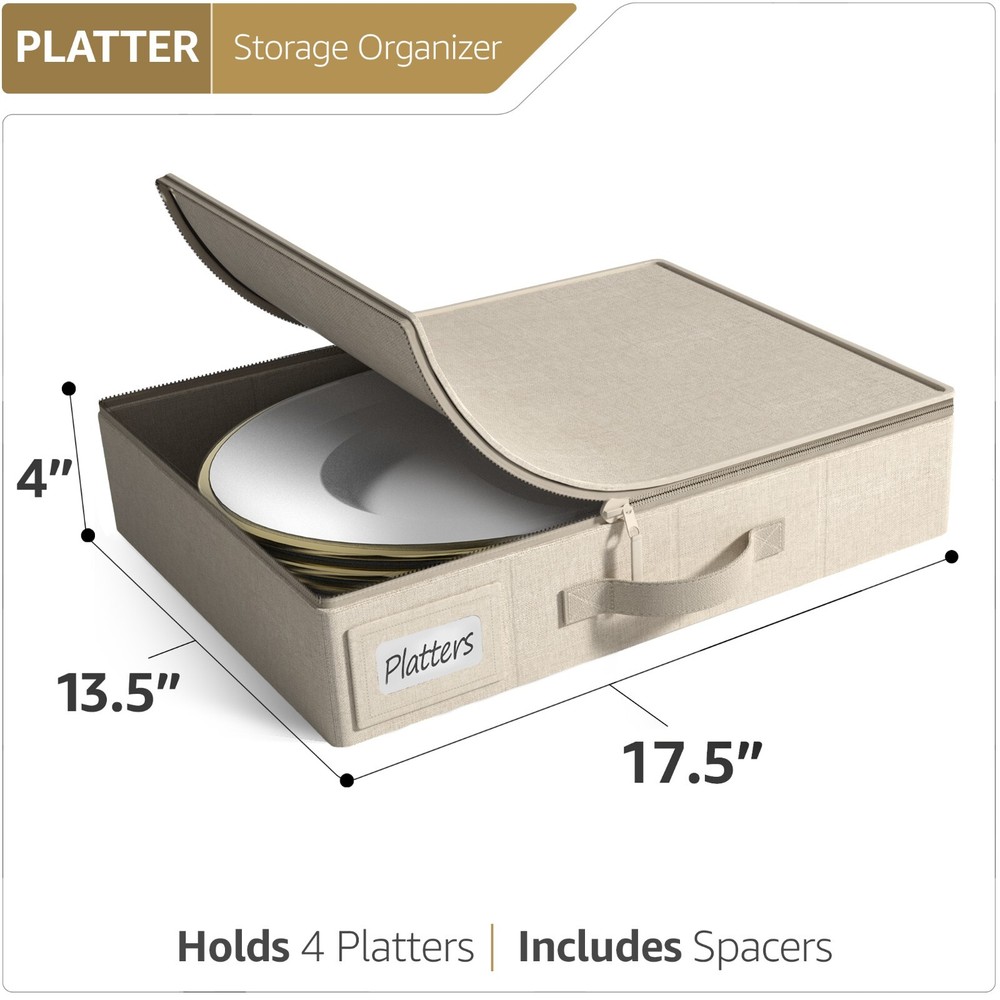 Sorbus Stemware Storage Chest Plate Dinnerware