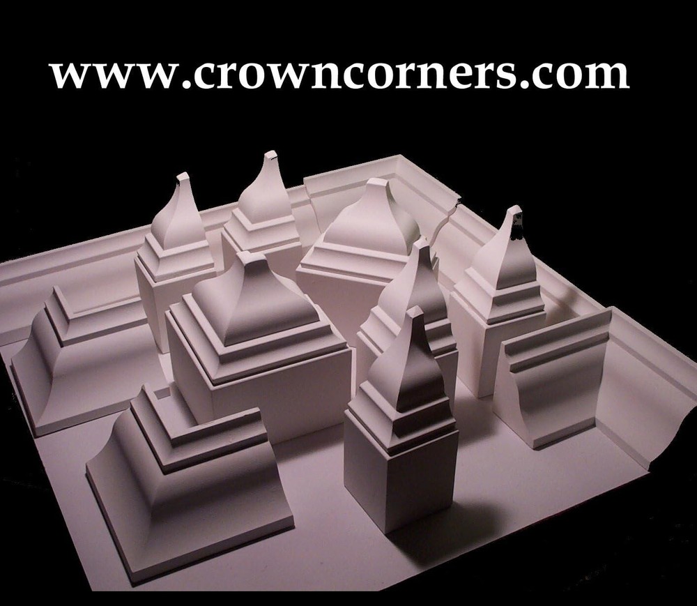 Crown Molding Corners Low Profile, Inside Corners fits 4 5/8" crown (4 pack)