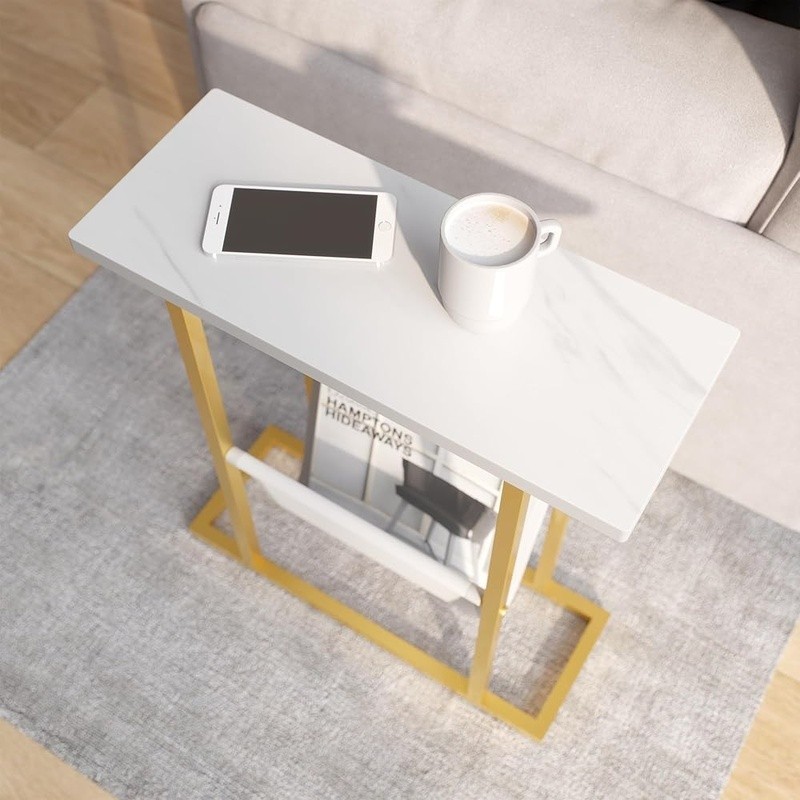 Narrow End Table Storage Multi-Purpose Sofa Table Easy Assembly Nightstand New