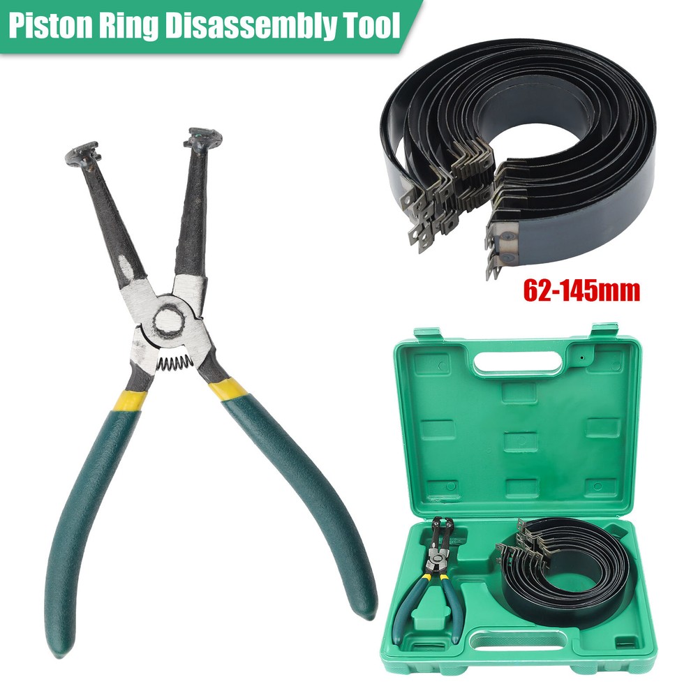Motorcycle Piston Ring Compressor Cylinder Installer Tool Kit with Plier&14 Band