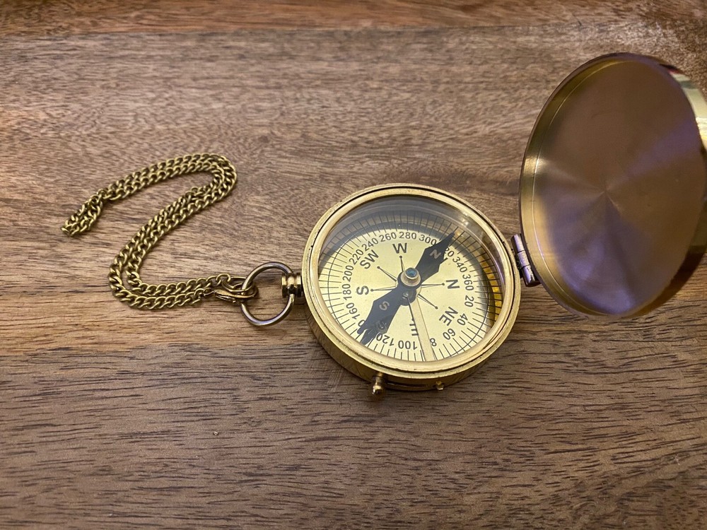 Antique Finish Solid Brass Working Compass