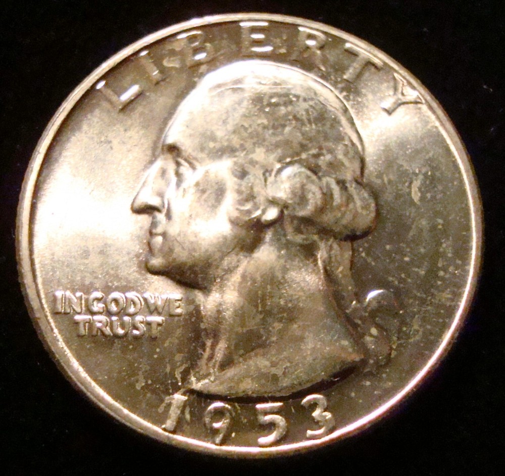 1953 Washington quarter UNC