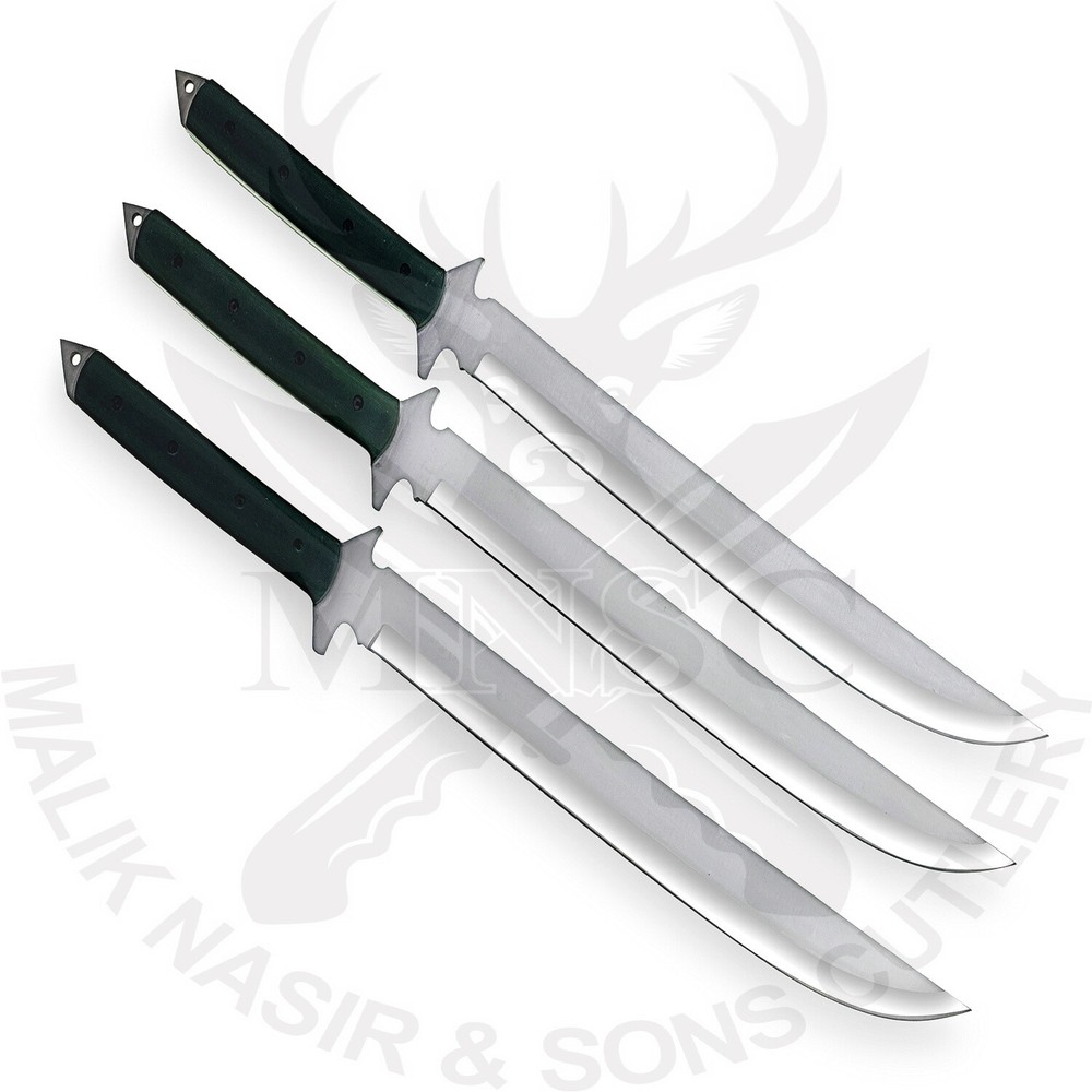 CUSTOM HANDMADE D2 TOOL STEEL,SET OF 3 COMBAT NINJA KATANA SWORD SAMURAI SWORD