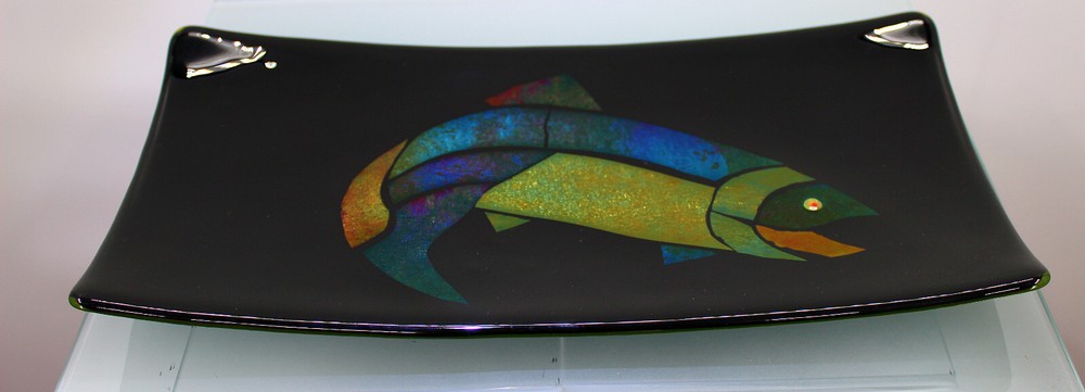 Hassan Dichroic Art Glass platter
