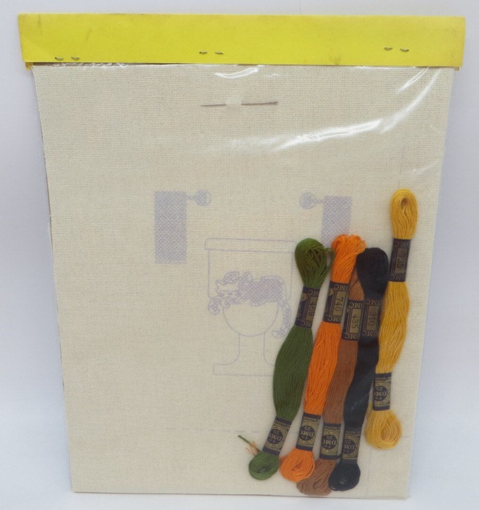 Needlework Kit #234 BATHROOM SAMPLER Four Designs Patty Ann Creations black cat