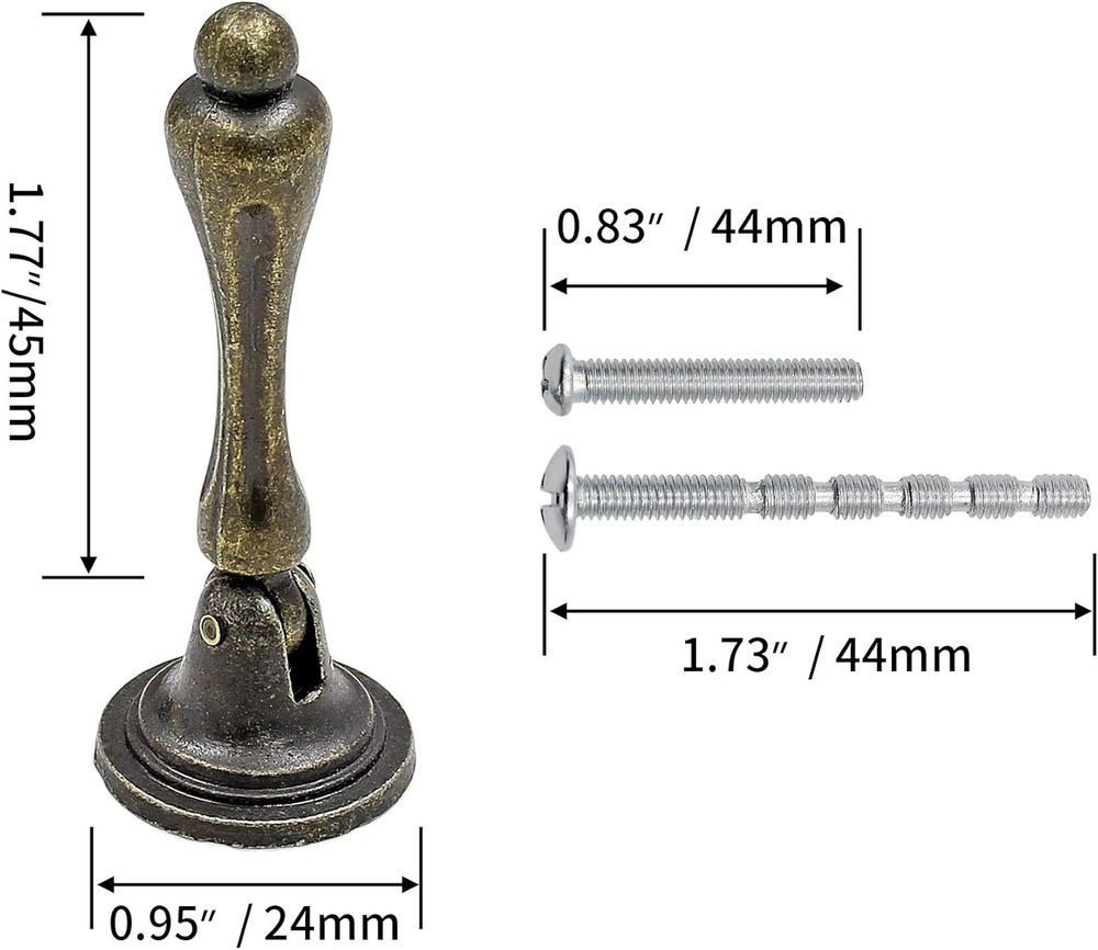 6Pcs Antique Bronze Tear Drop Pulls, Vintage Cabinet Decorative Pull Handle Knob