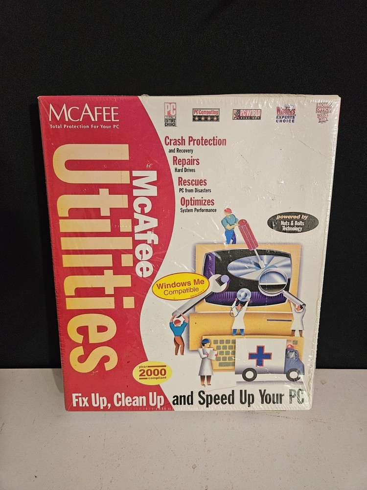 McAfee Utilities Windows 95 98 Big Box PC Software CD-ROM - NEW SEALED