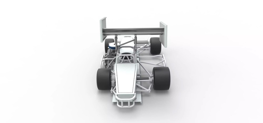 3D Printed Super Modified Front Engine Winged Race Car In 1/25 Scale