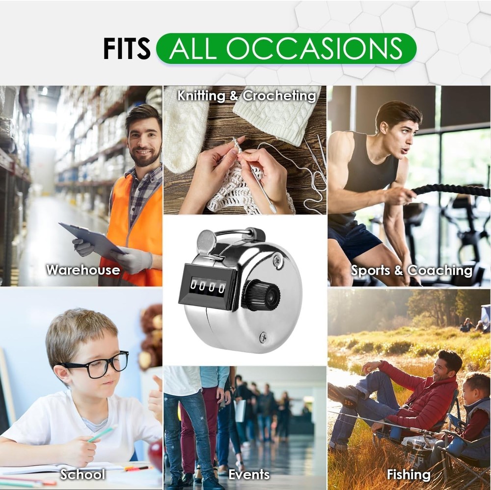 Professional Mechanical 4-Digit Clicker Counter Set - 2 Pack for Versatile Use