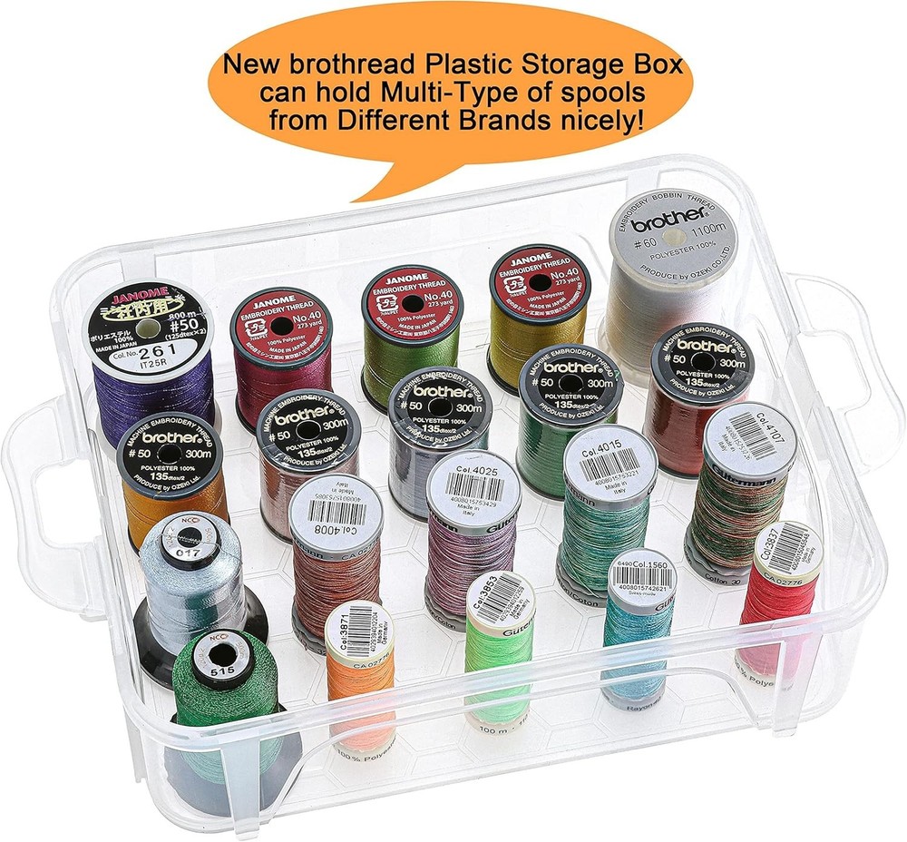 4-Layer Stackable Clear Storage Box for 80 Sewing Thread Spools - Durable Design