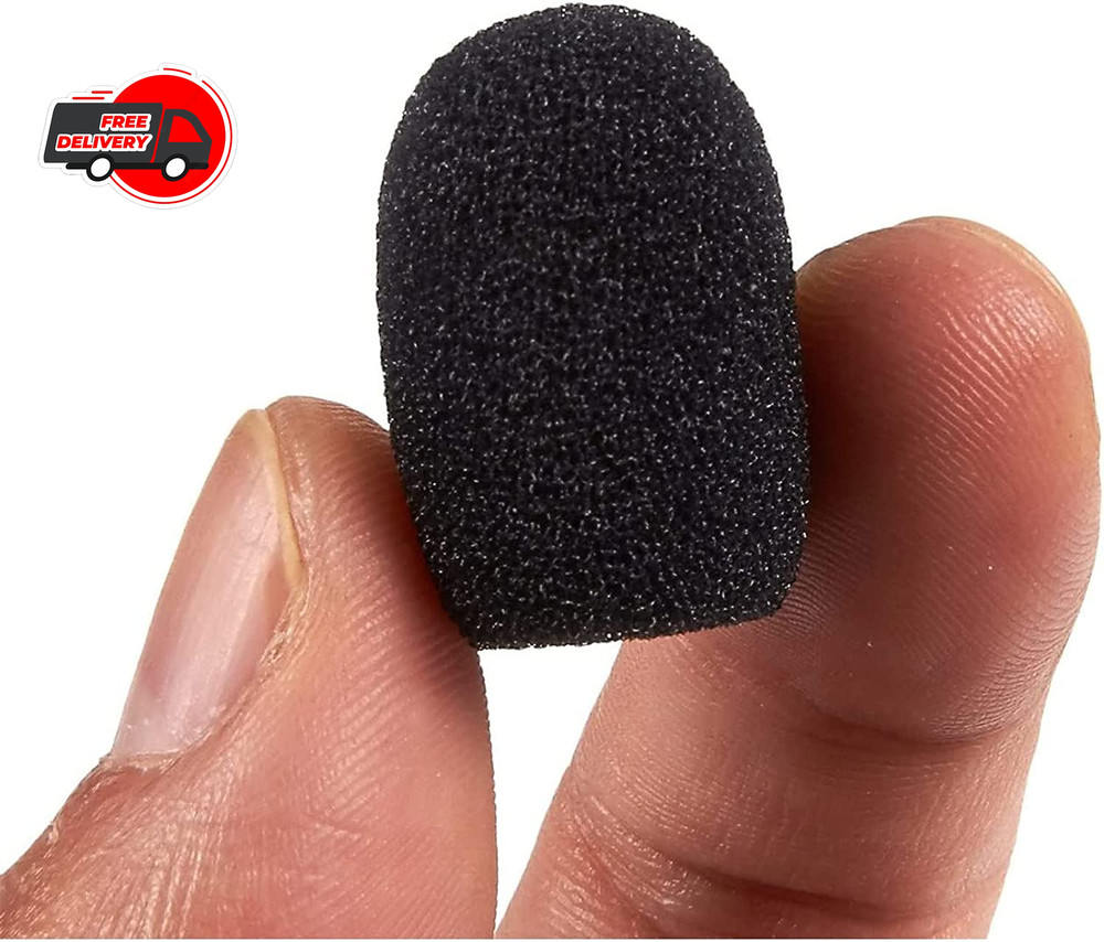 24 Pack Mini Foam Windscreen for Headset Microphone Black
