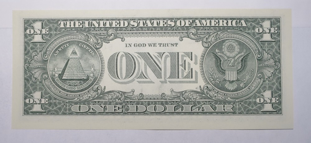 $1 Dollar Ink Bleed Through Error Seal Printed Low Uncirculated Note
