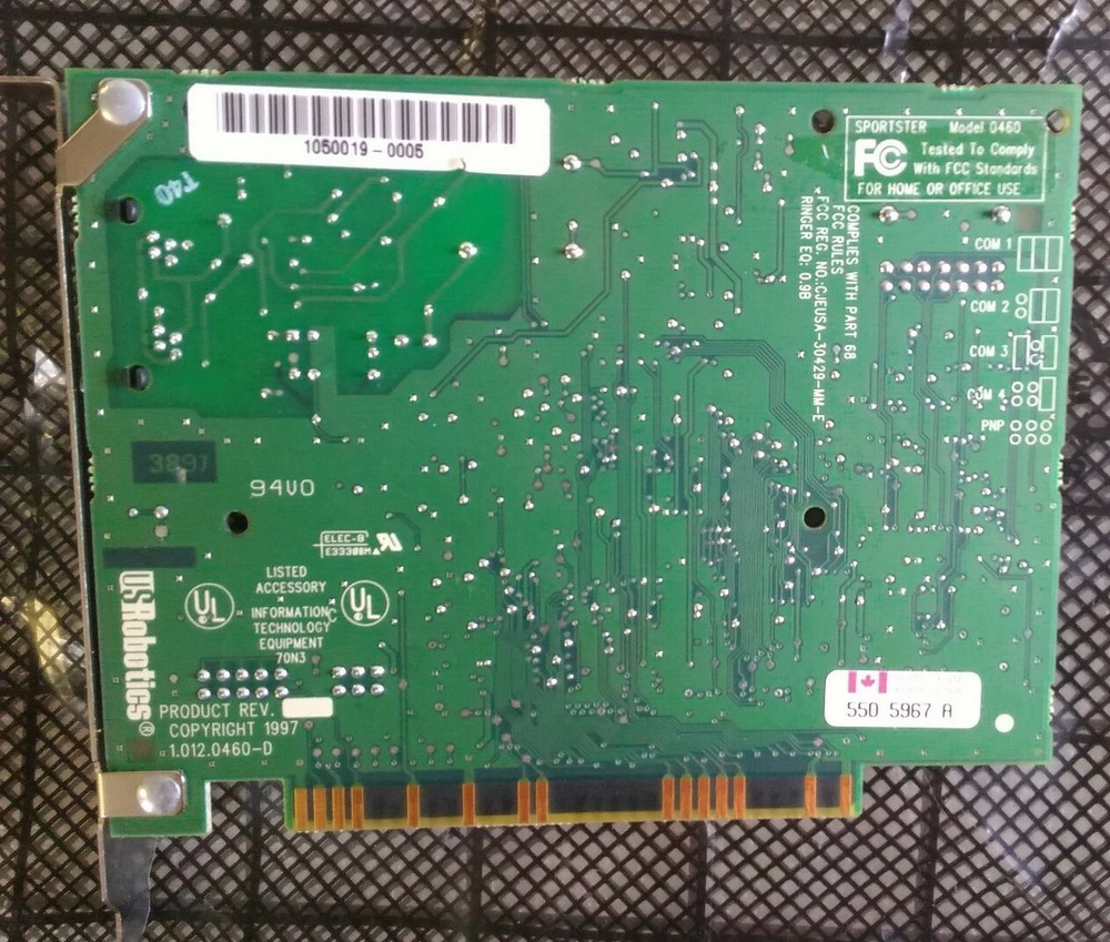 US ROBOTICS 550 5967 A Modem Card Computer CPU Parts DIY Processor