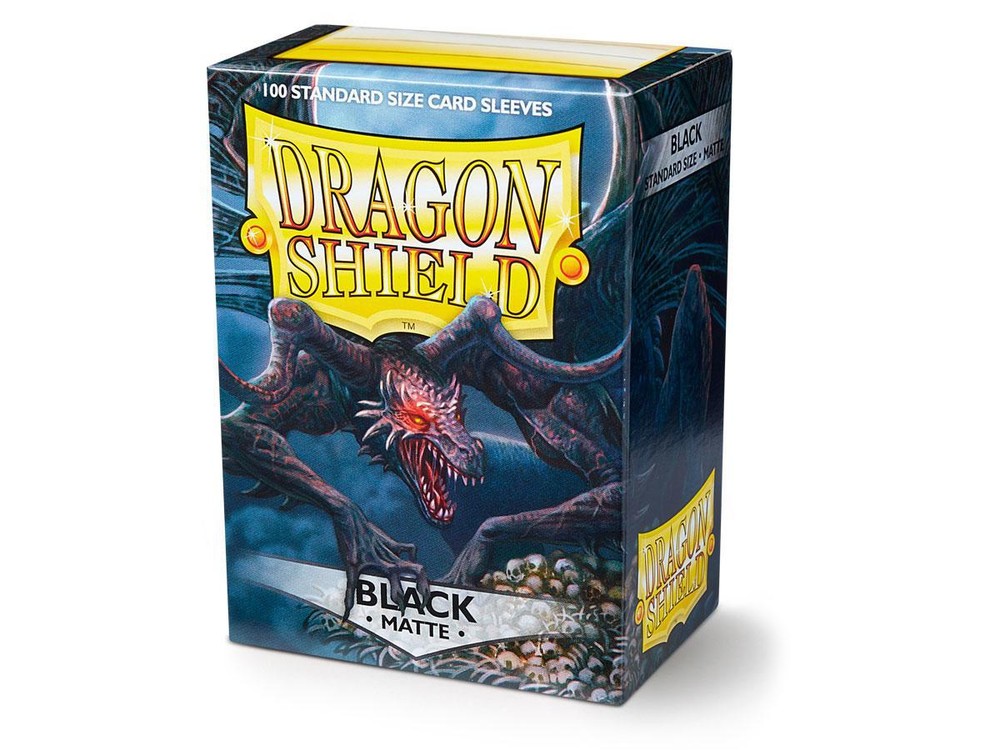 Matte Black 100 ct Dragon Shield Sleeves Standard Size
