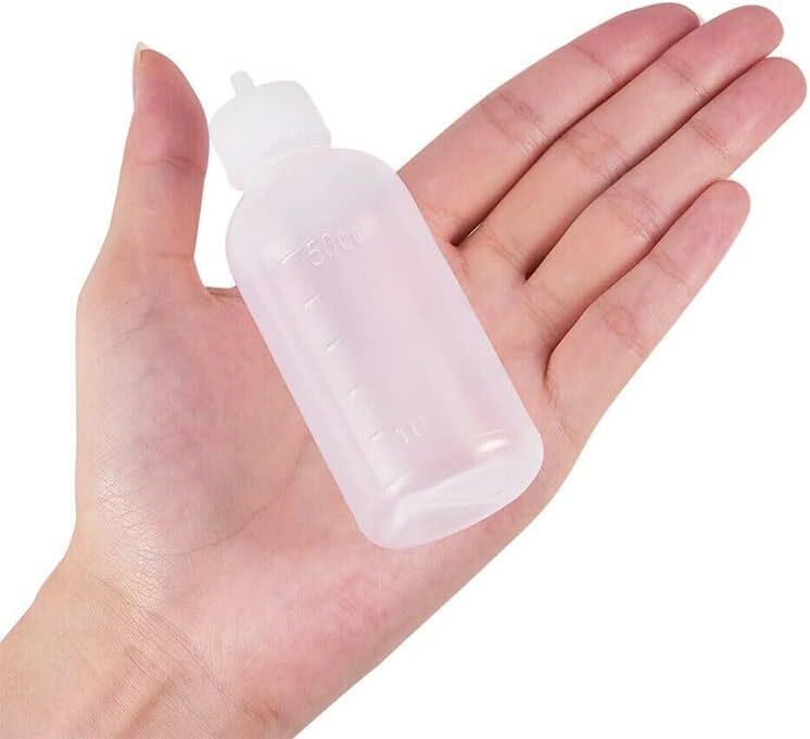 10PCS 50ml Quality Empty Needle Tip Squeezable LDPE Plastic Bottles - WHITE CAP