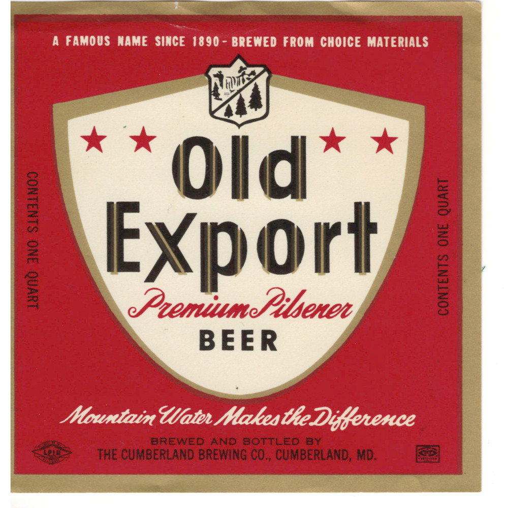 Throwback Old Export Beer Bottle Label Pittsburgh Brewing PA  #33