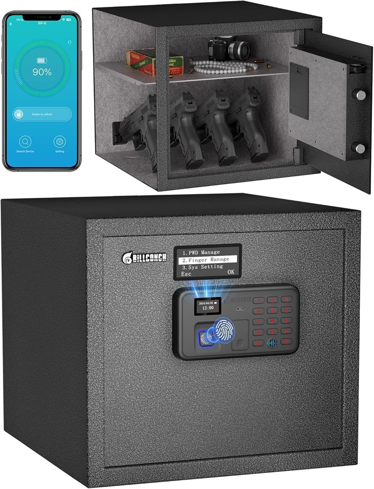 Secure Handgun Safe with Multiple Unlock Options