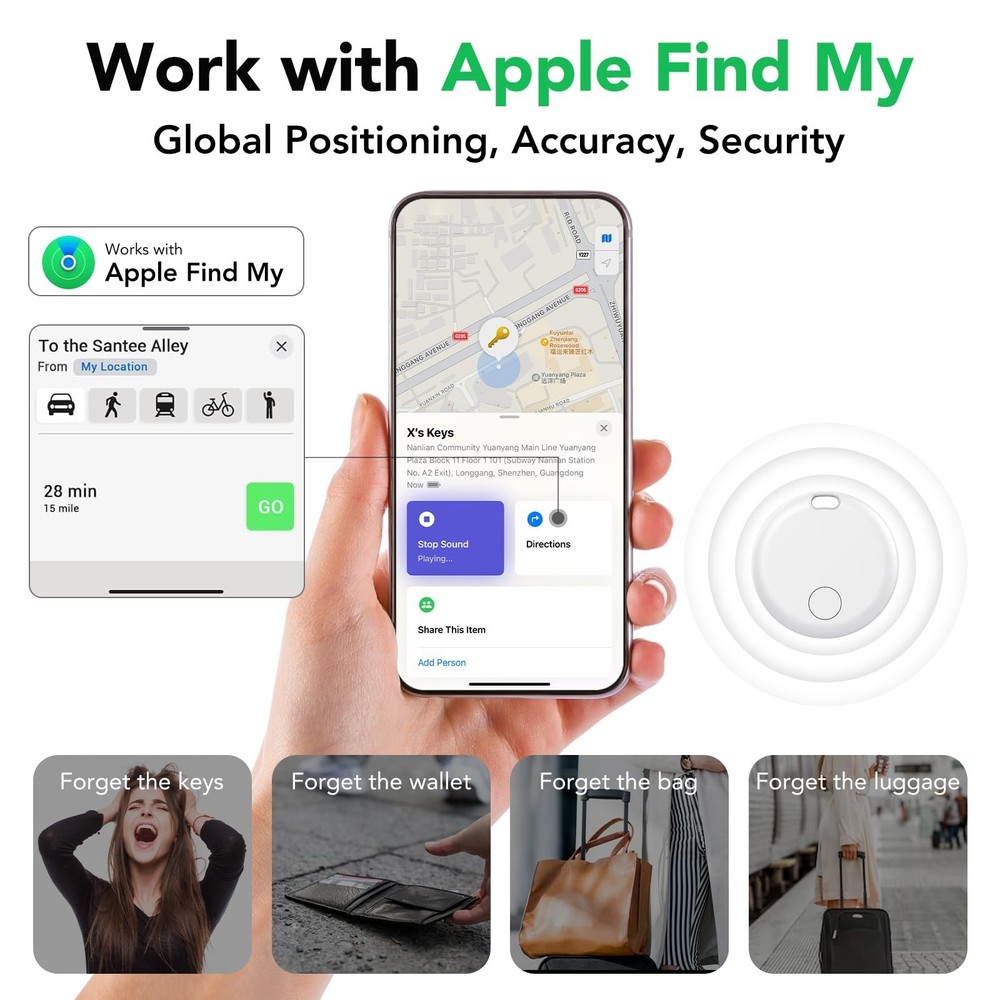 Air Tracker Tag-4 Pack: Smart Bluetooth Tracker, Item Finder Works with Apple...