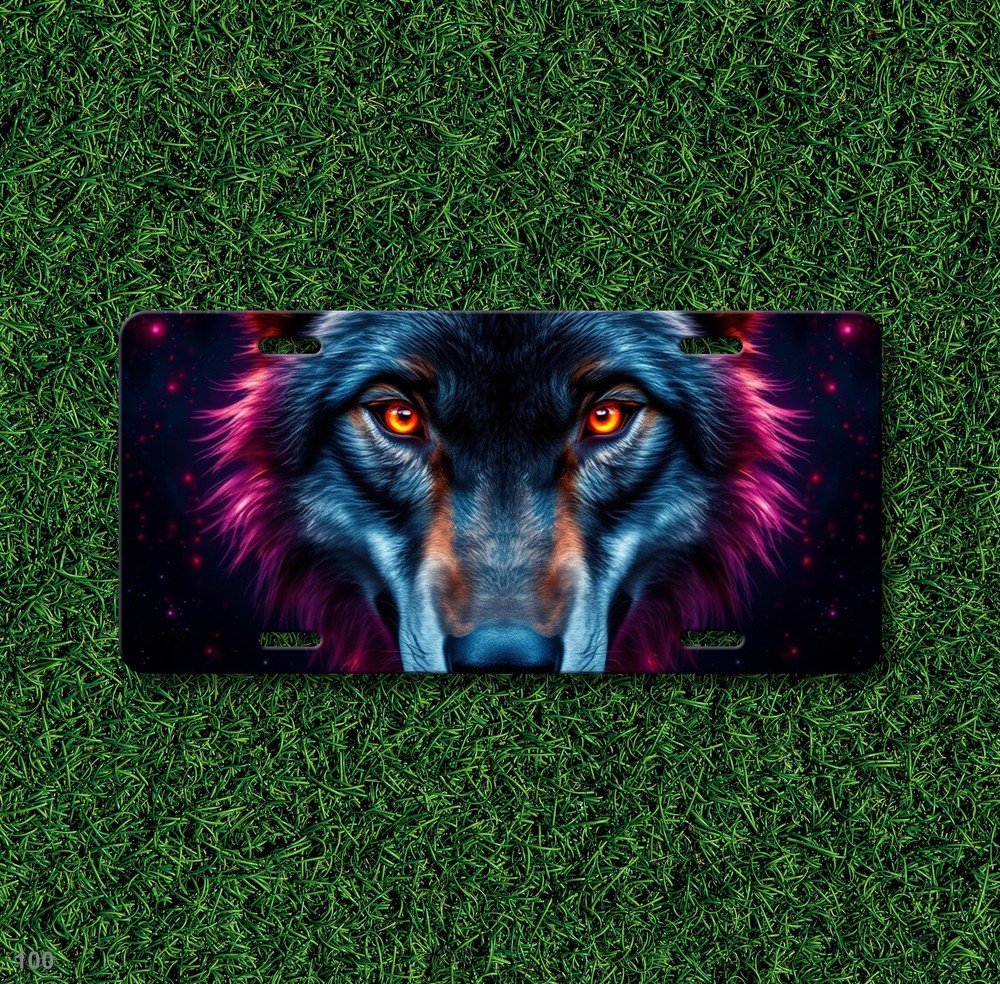 Powerful Wolf License Plate Custom Front Bumper Plate Holiday Gift