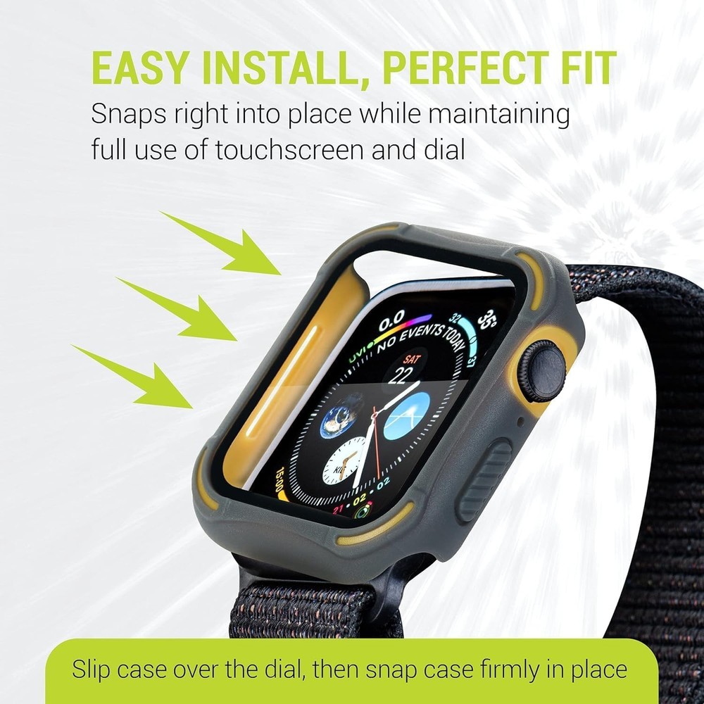 Tempered Glass Screen Protector for Apple Watch 40mm Full Coverage Bumper Case