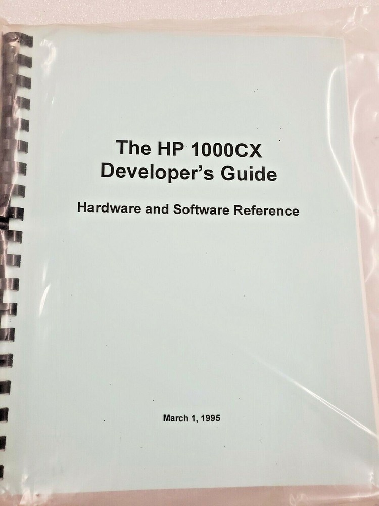 The HP 1000CX Palmtop PC Developer's Guide Hardware and Software Reference
