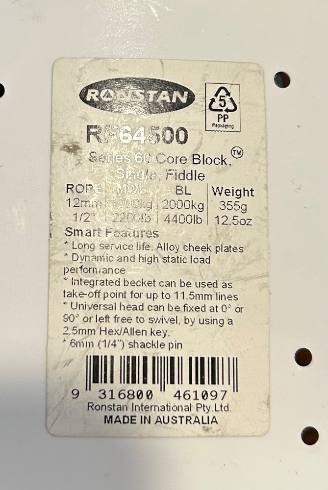 Two New Ronstan Blocks RF64500