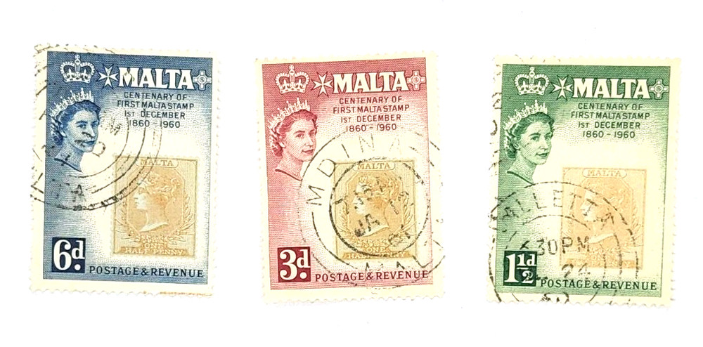 Postage Stamp Malta 1960 Yvert 274/76 Centenary  Used