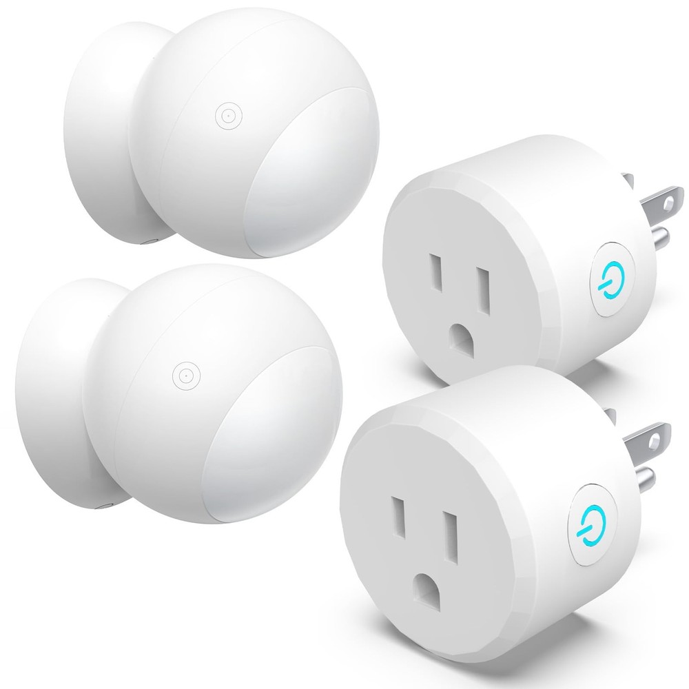 2 Pack Wireless Motion Sensor Outlet, Plug-in PIR Infrared Motion Activated S...