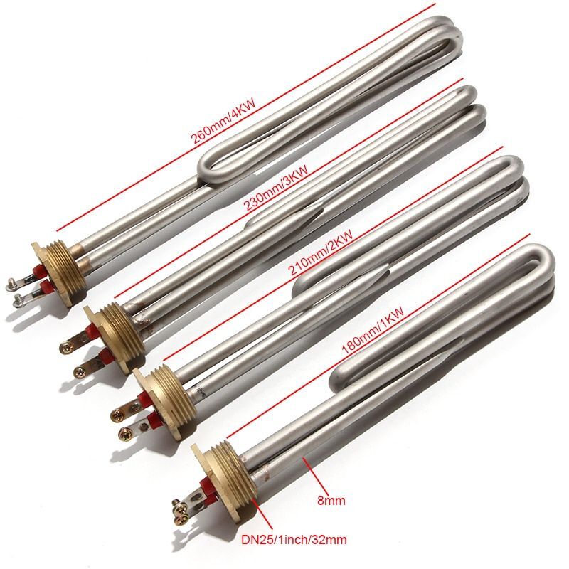 Solar Water Heater Tubular Element DN25 1inch Thread 1KW-4KW BSP Probe Hole