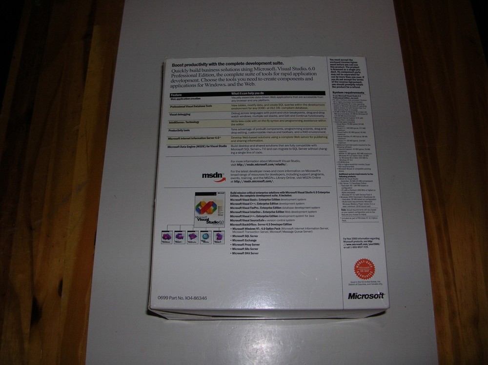 Microsoft Visual Studio 6.0 Professional Edition Upgrade