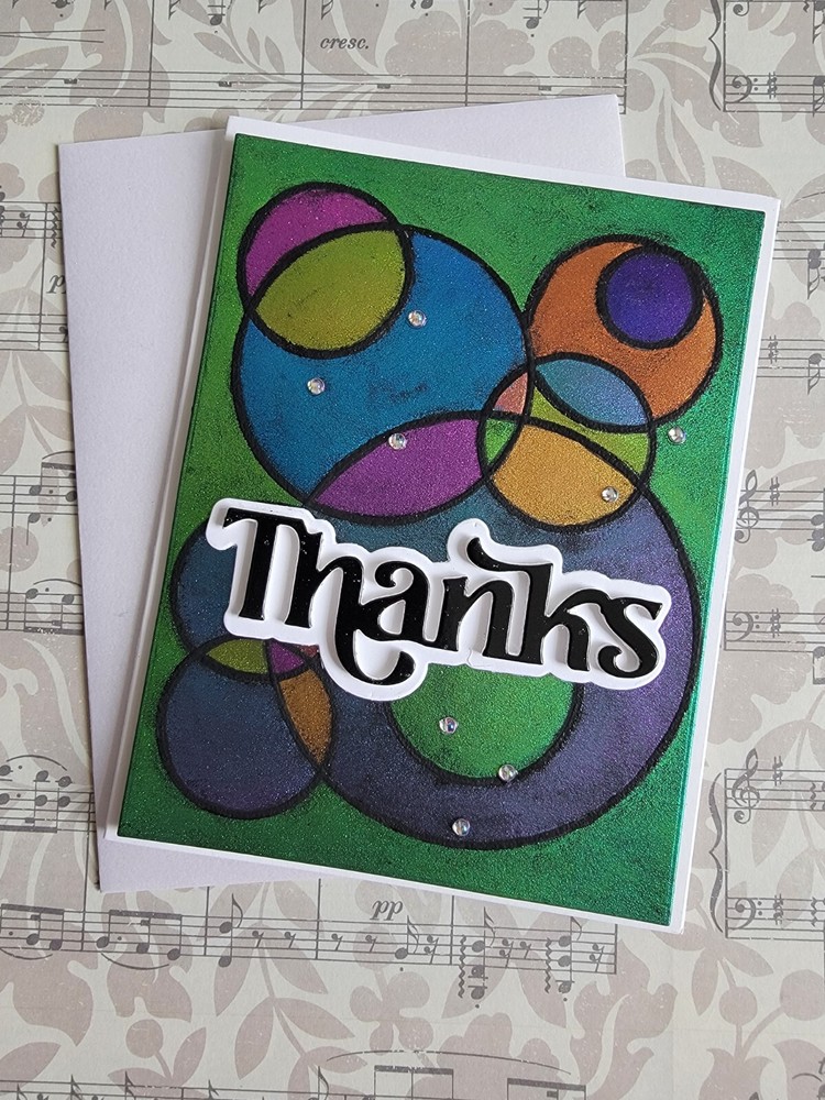 Thanks - Handmade Watercolored circles design, by BPW
