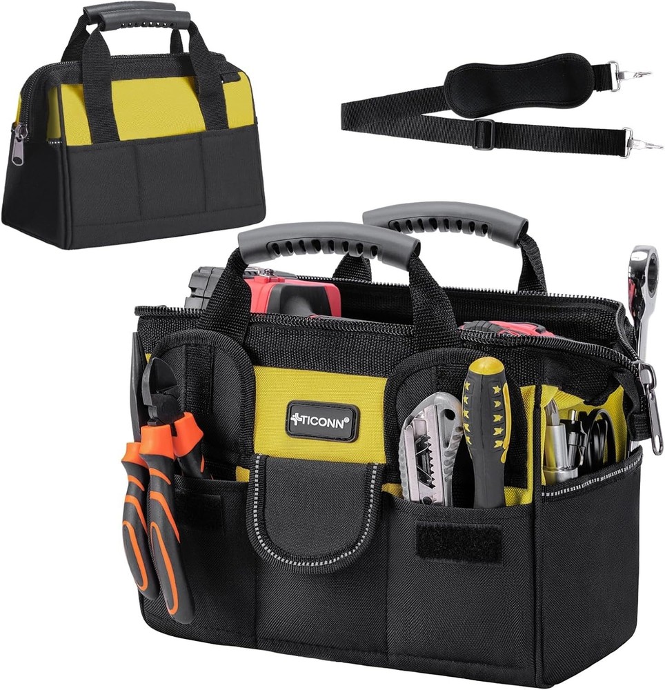 Portable Tool Bag with Ergonomic Handle & Reflective Strips – 12" Standard Base