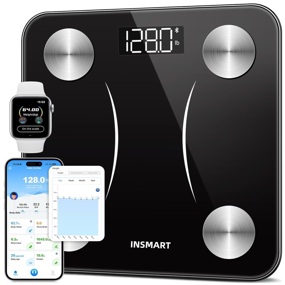 Bluetooth Smart Scale for Body Weight, 400lb Capacity