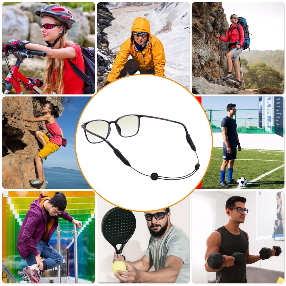 Adjustable Glasses Strap - 4 Pack 16Inch Eye Glasses String Straps with Retai...