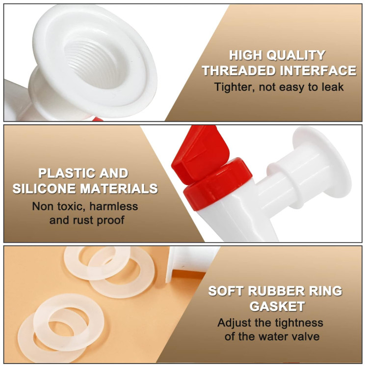 4Pcs Replacement Cooler Faucet, 2 Red and 2 Blue Internal Thread Plastic Spigot