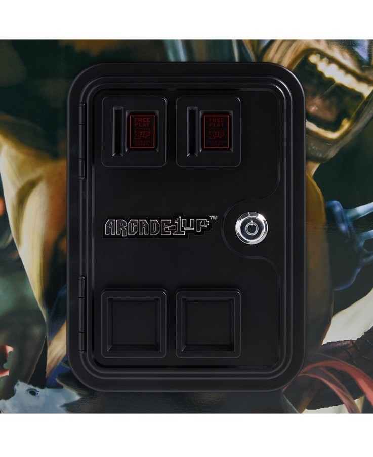 KITH FOR ARCADE1UP MARVEL VS CAPCOM 2 ARCADE W/ STOOL & GAMES IN HAND