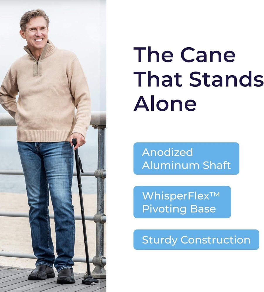Compact & Stylish Foldable Walking Cane - Adjustable T-Handle for All Heights