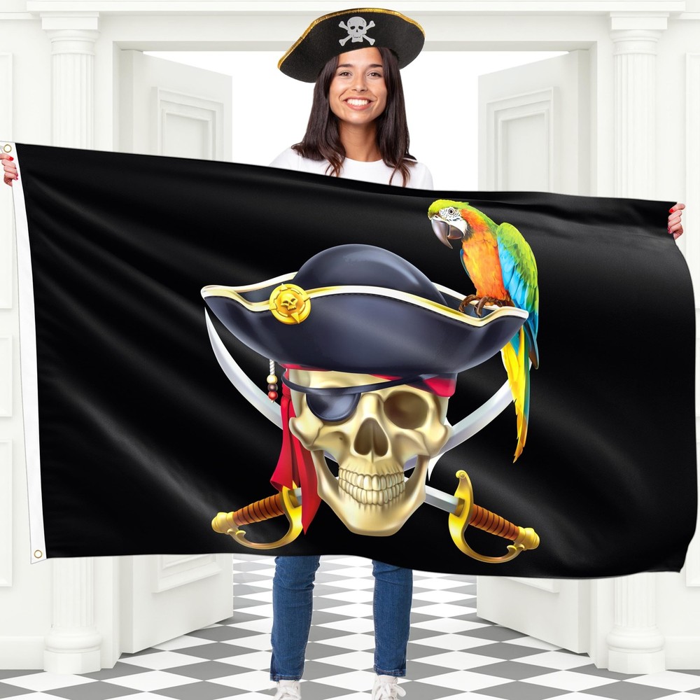 Pirate Flag – Jolly Roger Flag – 100Den polyester - Double Seam - 2