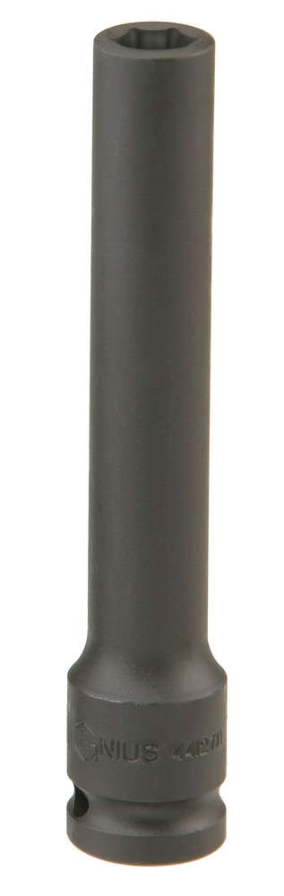 Genius Tools 1/2" Dr. 11mm Extra-Deep Impact Socket (CR-Mo) - 4412711
