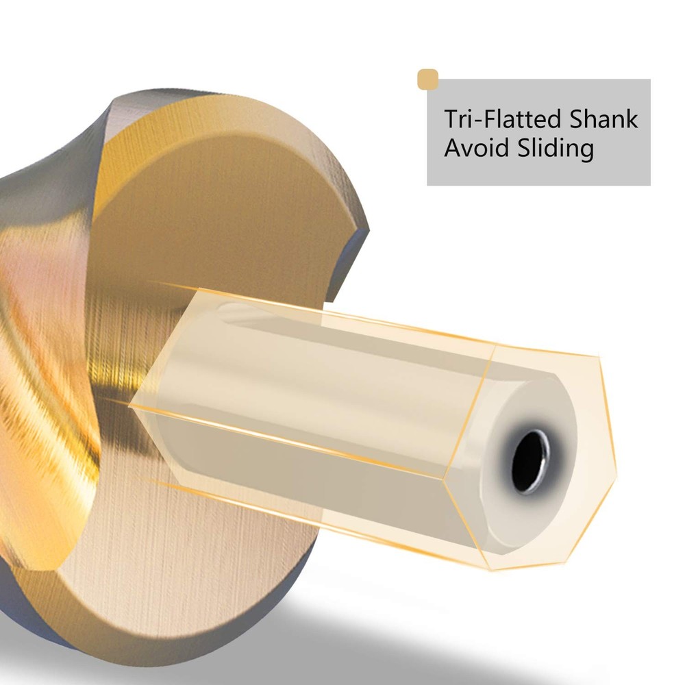 Titanium Step Drill Bit, Zhushan High Speed Steel 10 Steps