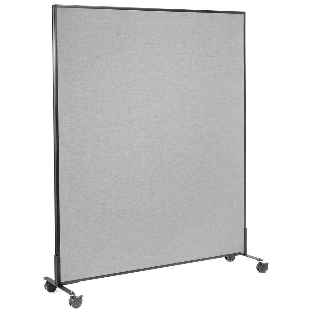 60-1/4"W x 75"H Mobile Office Partition Panel Gray