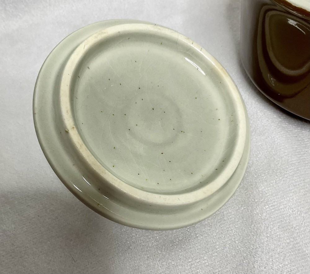 Brown & Ivory Sugar Bowl with Lid