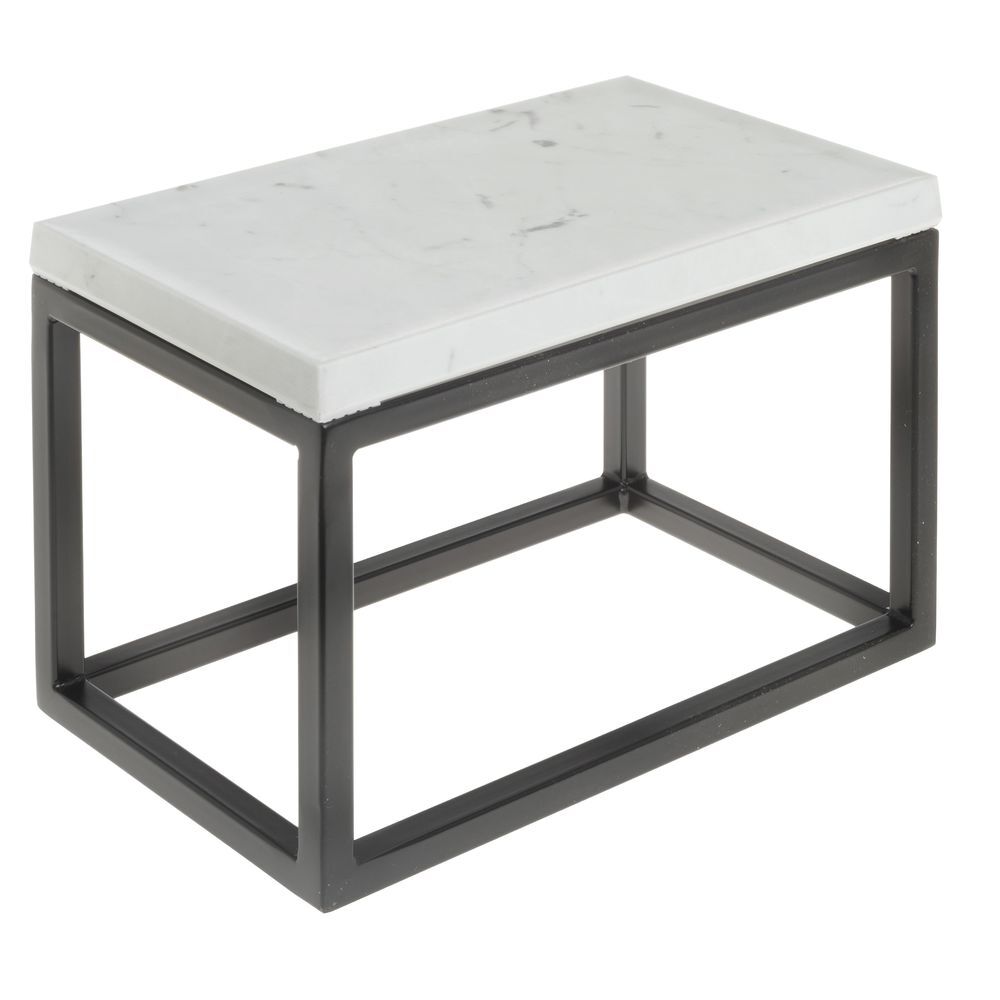 HUBERT® Black Display Riser with Marble Top - 7"H