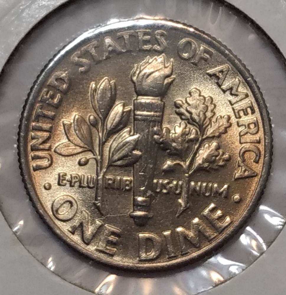 2001-D Gem Mint State Roosevelt Dime ~ Toned