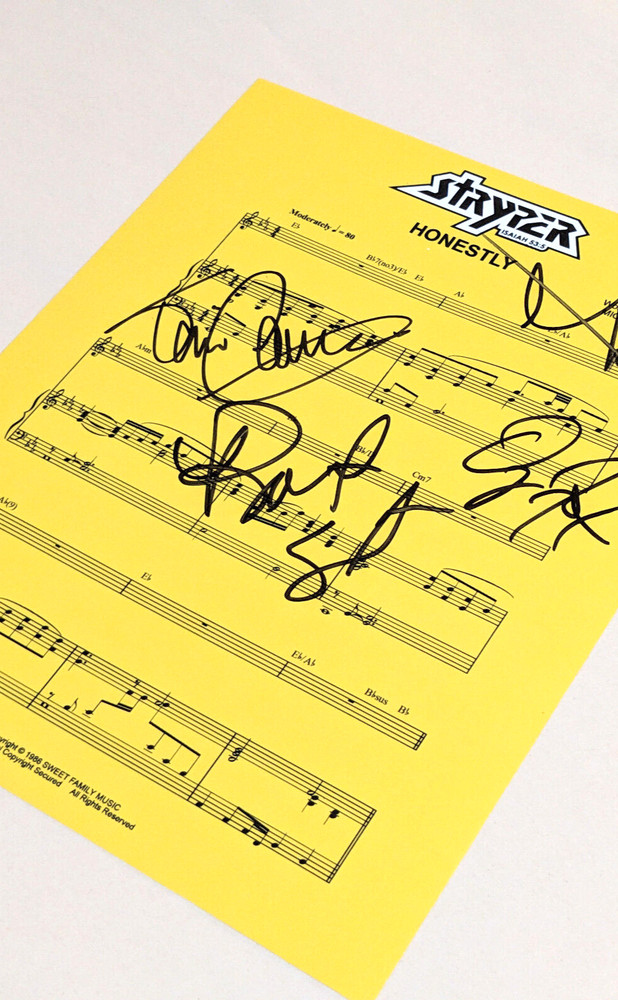 STRYPER signed 8x10 PHOTO Michael Tim Robert Oz TO HELL DEVIL coa