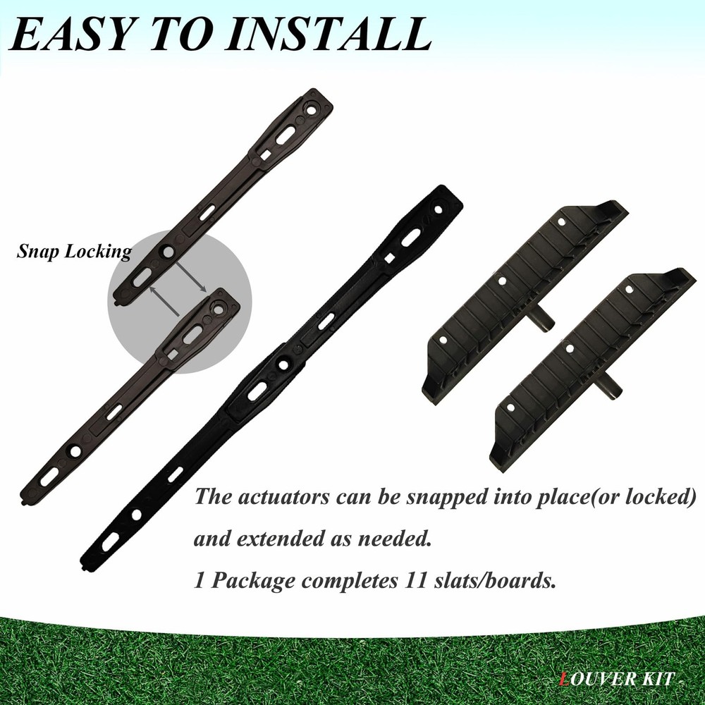 Louver Bracket Kit Deck Sunblind System Shutter Hardware Black Up to 11 Boards