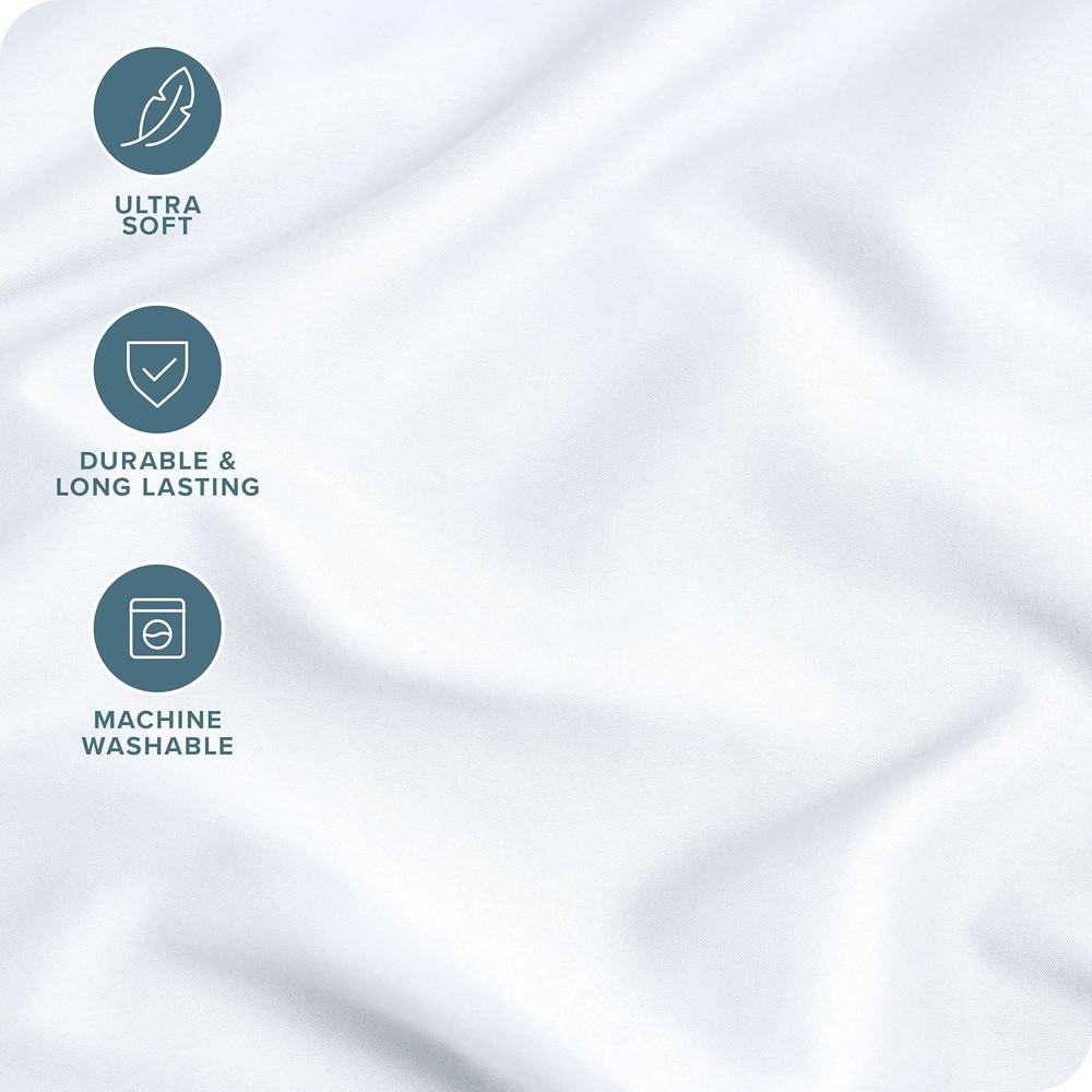 Microfiber Pillowcase Set Cooling Pillowcase 4-Piece Set, White)