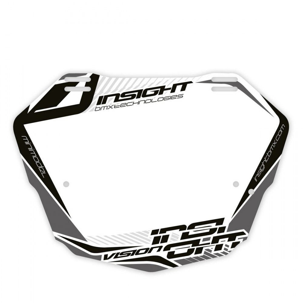 Insight Vision 2D Number Plate Mini White/Black