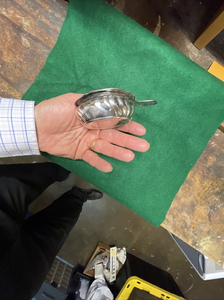 Unusual Vintage Silver Plate Strainer and Base
